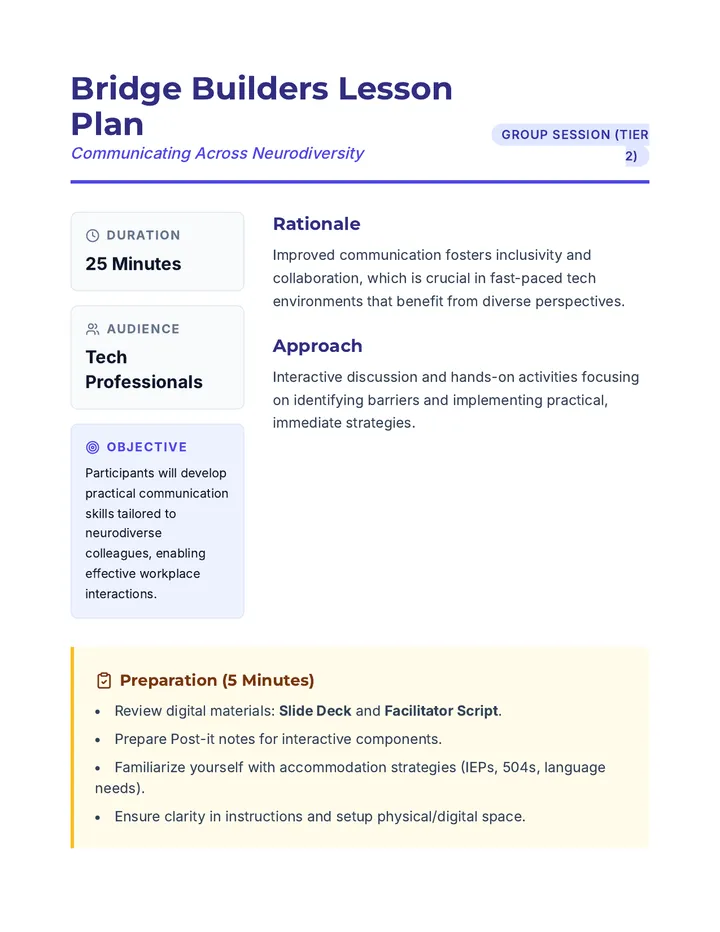 Bridge Builders Lesson Plan