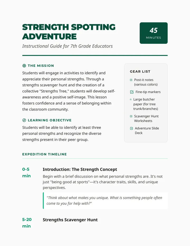 Adventure Expedition Lesson Plan