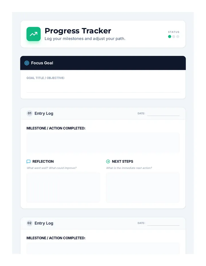 Progress Tracker Worksheet