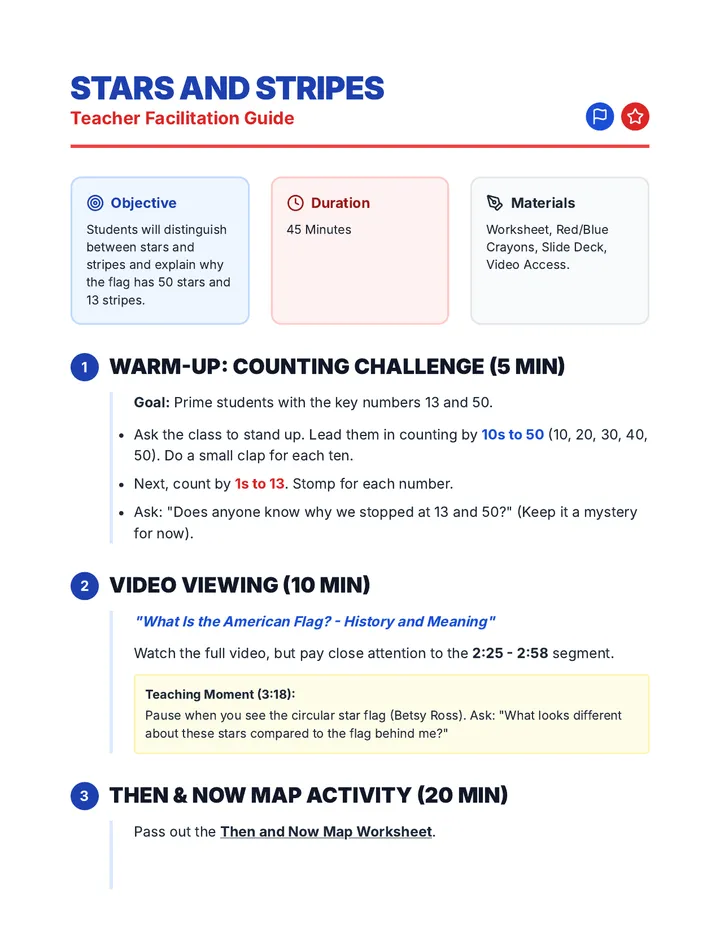 Stars and Stripes Teacher Guide