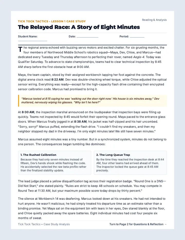 Ripple Effect Reading Worksheet