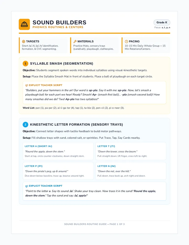 Sound Builders Teacher Guide page 1