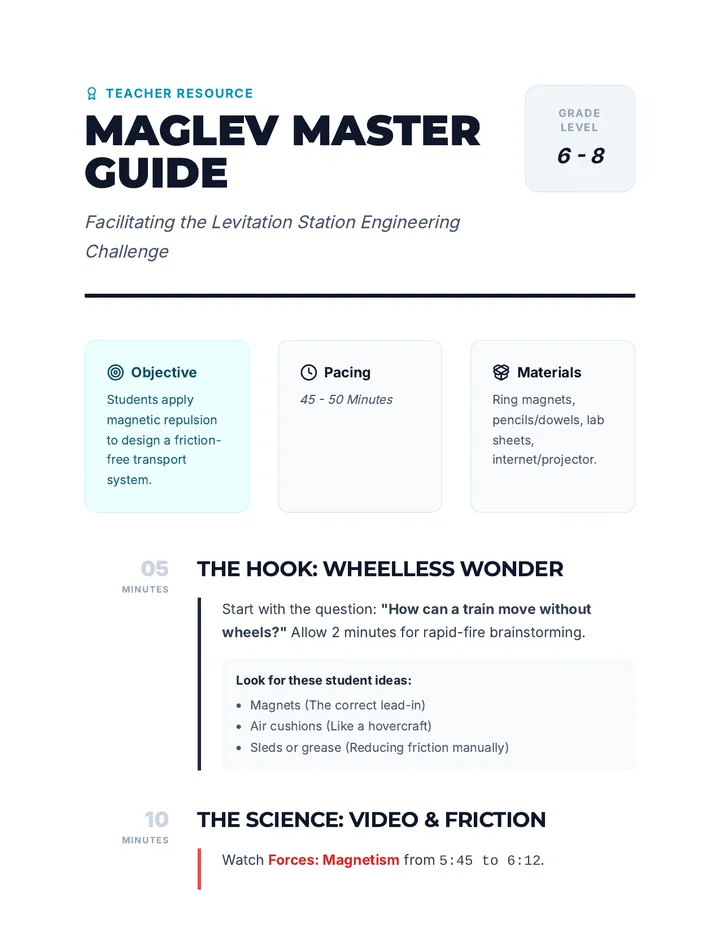 Maglev Master Teacher Guide