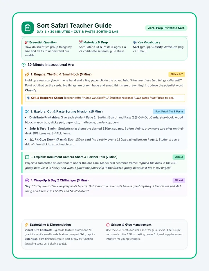 Sort Safari Teacher Guide
