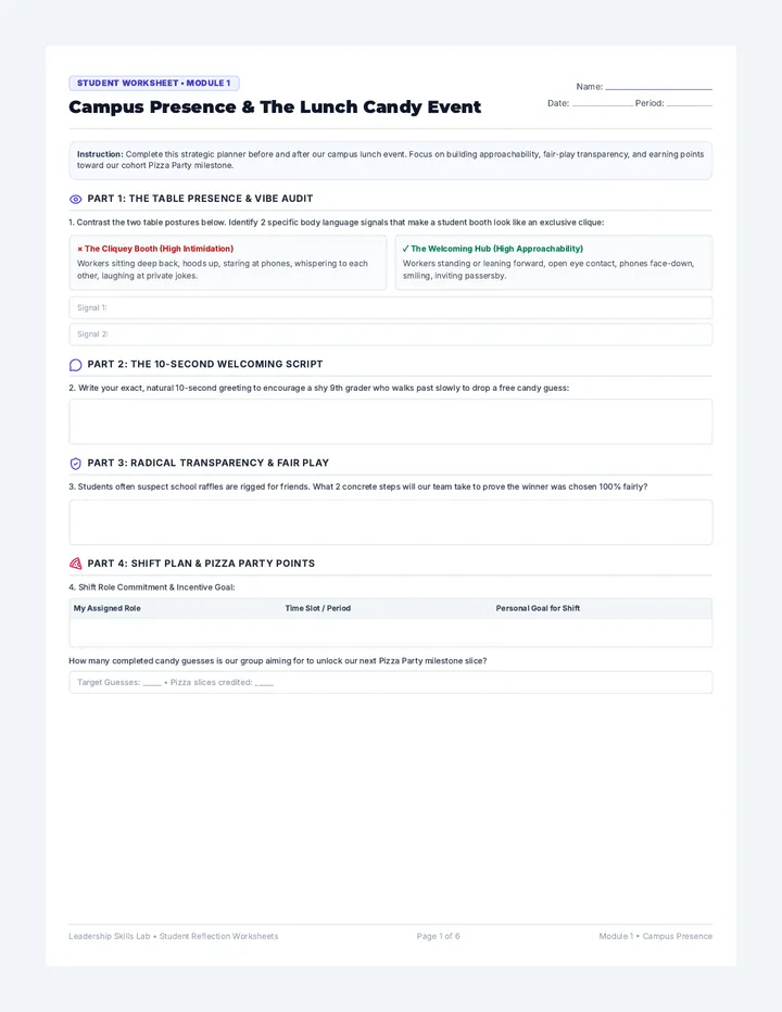 Student Reflection Worksheets