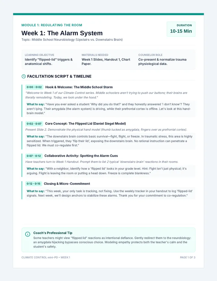 Room Regulation Facilitator Guide