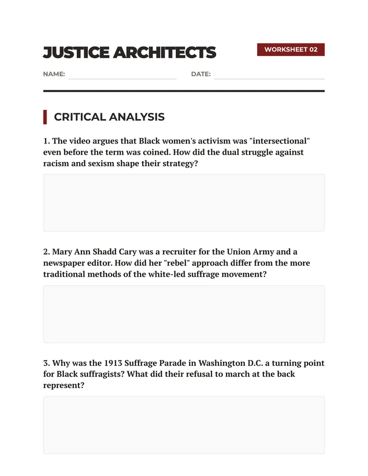 Justice Architects Worksheet