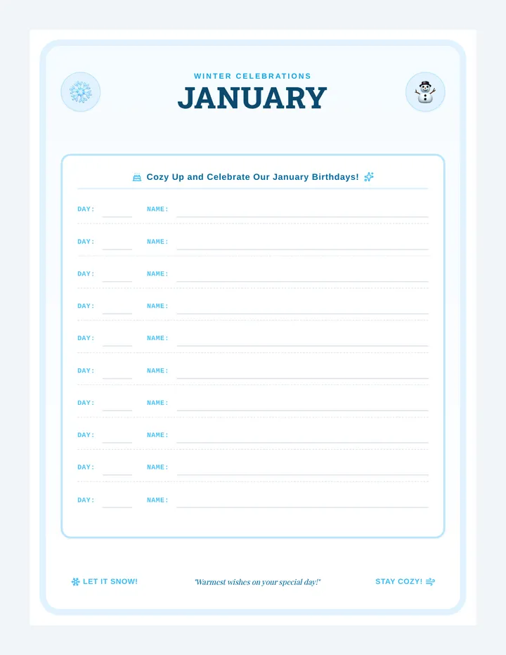 Seasonal Birthday Wall Posters