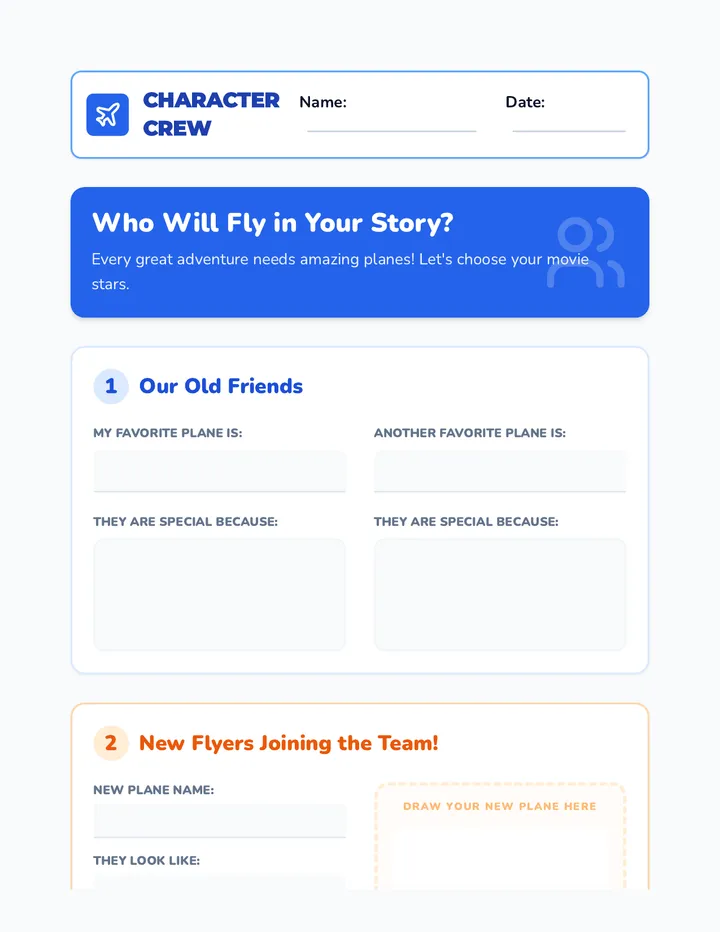Character Crew Worksheet