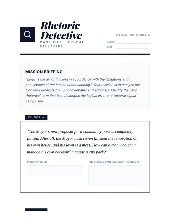 Logical Fallacy Detective Handout
