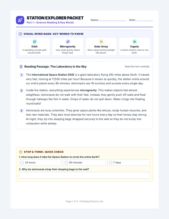 Station Explorer Activity Packet