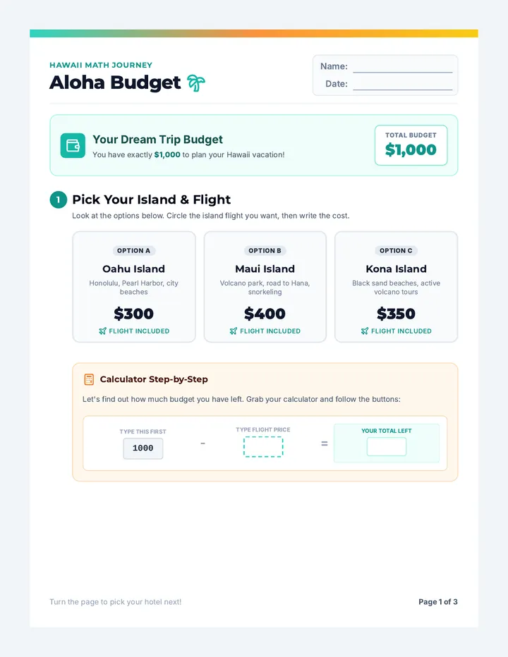 Aloha Budget Workbook