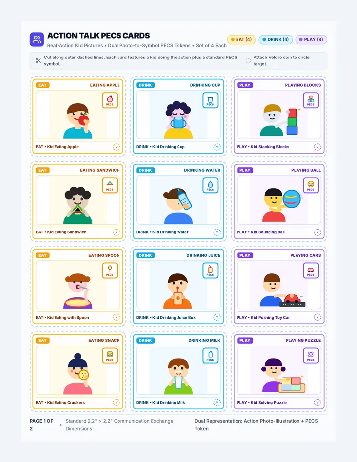 Action Talk PECS Cards