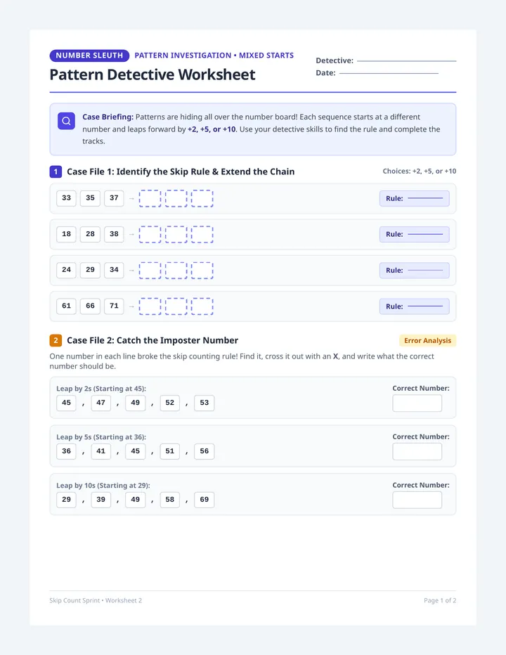 Pattern Detective Worksheet