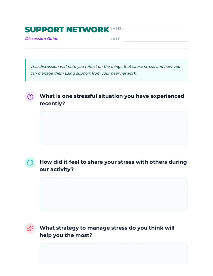 Support Network Discussion Handout