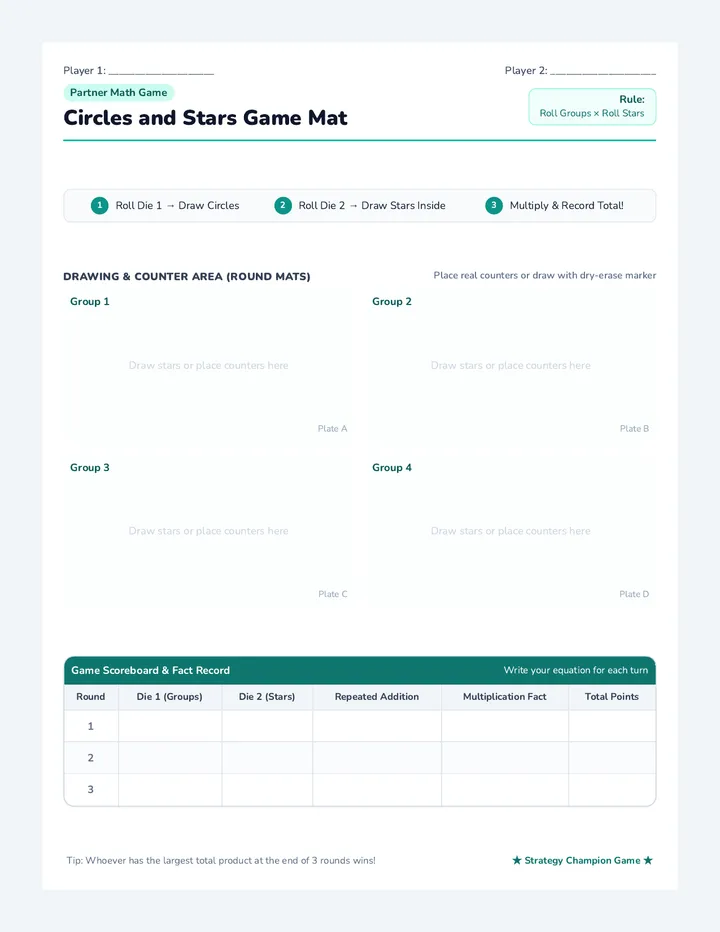 Circles Stars Game Board