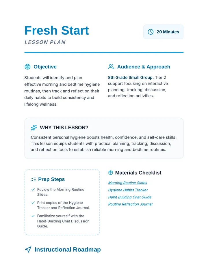 Fresh Start Lesson Plan