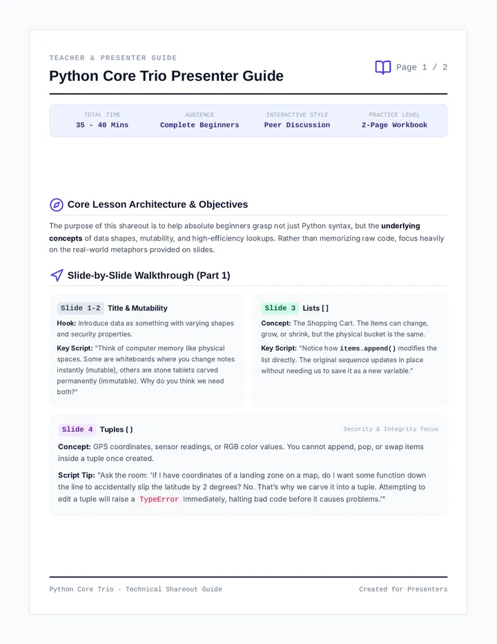 Python Trio Presenter Guide