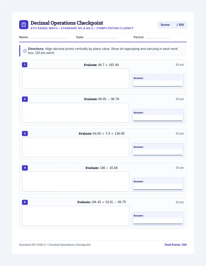 Decimal Dash Quiz