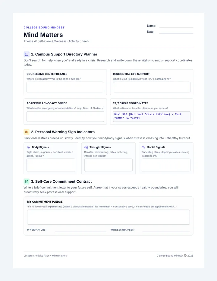 Mind Matters Activity Sheet