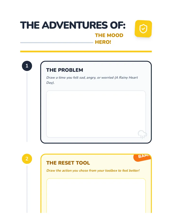 Mood Hero Comic Worksheet page 1