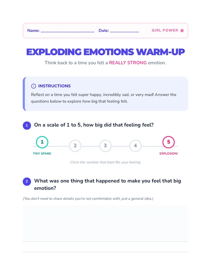 Exploding Emotions Warm Up