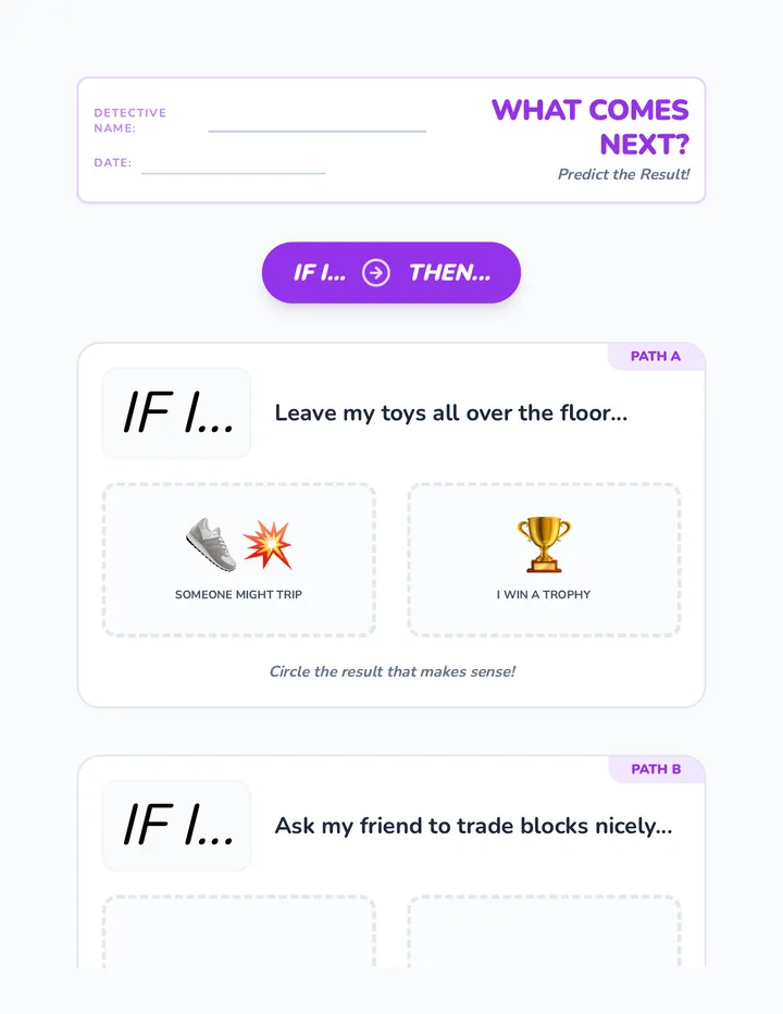 What Comes Next Activity Sheet