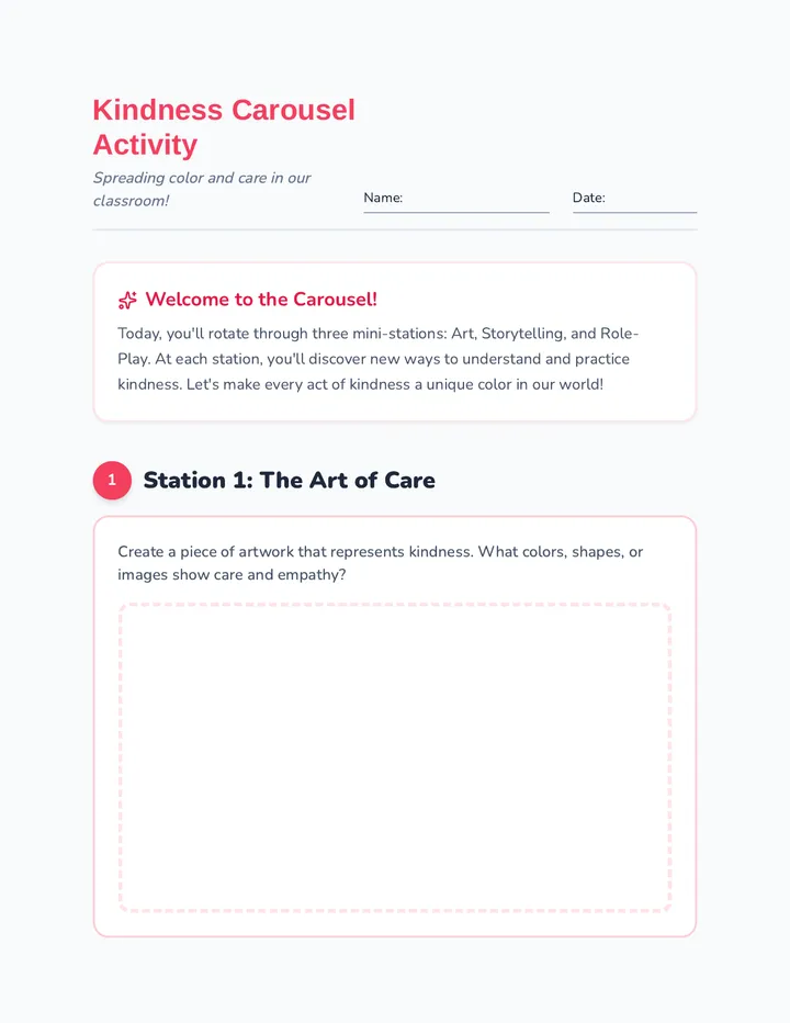 Kindness Carousel Activity