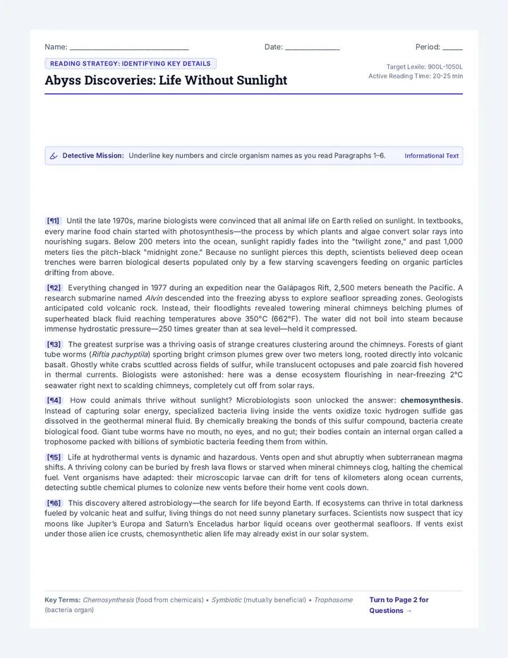Abyss Discoveries Passage Packet