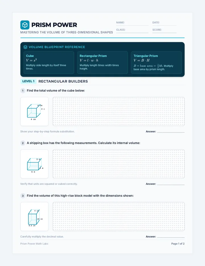 Prism Power Worksheet