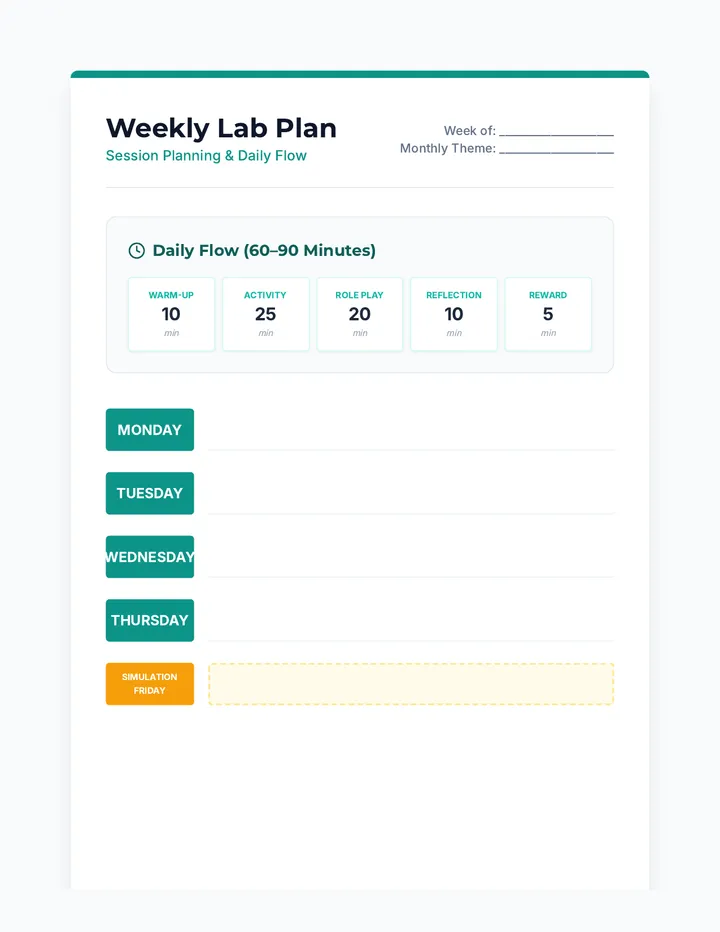 Weekly Structure Template