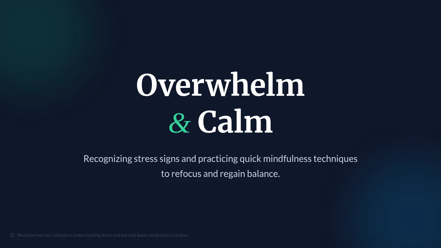 Overwhelm to Calm Slides