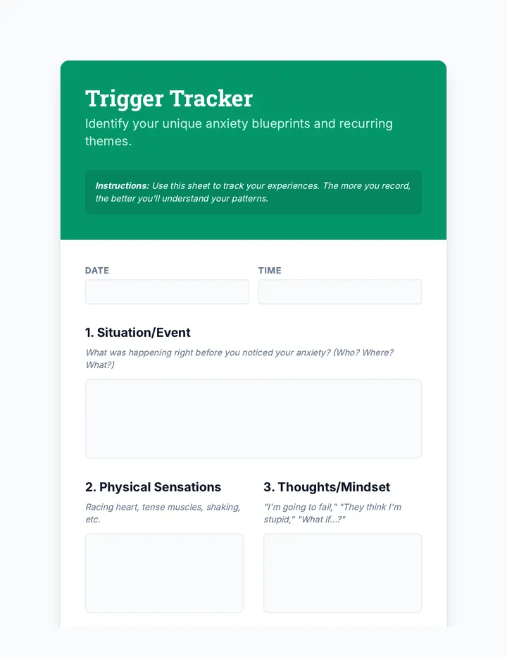 Trigger Tracker Worksheet