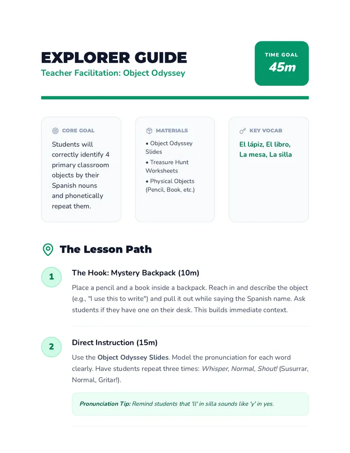 Explorer Guide Teacher Notes