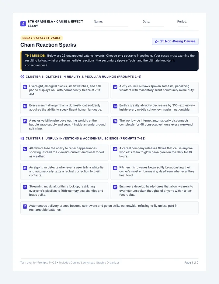 Chain Reaction Sparks Prompt List