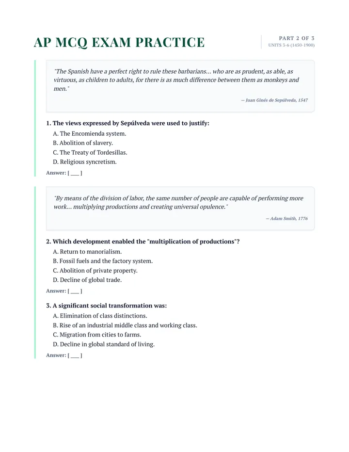 Modern Transformations Practice Questions
