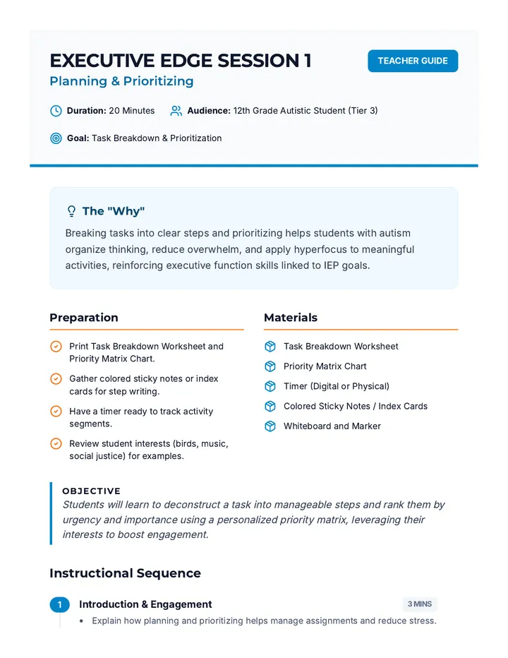 Executive Edge Session 1 Lesson Plan
