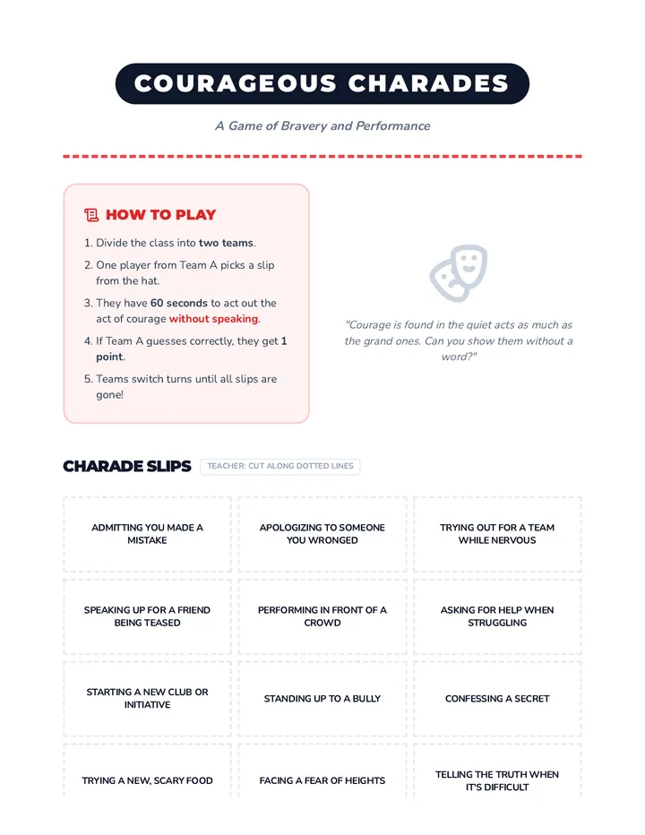 Game Courageous Charades