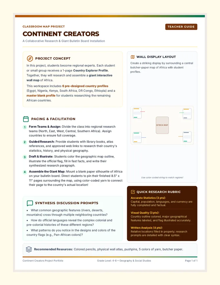 Continent Creators Teacher Guide