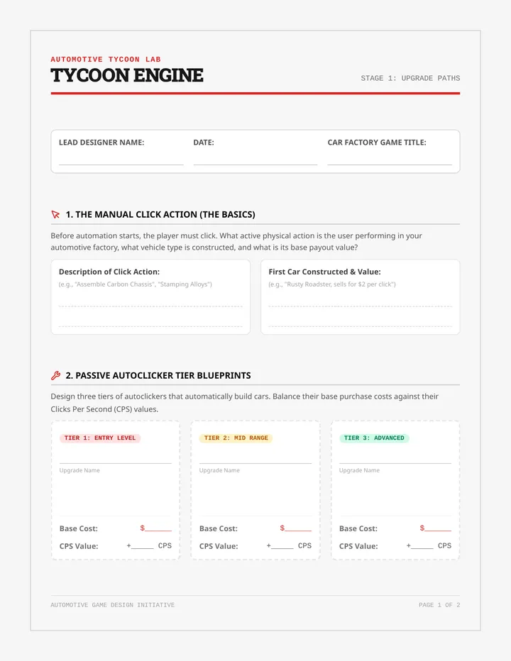 Tycoon Engine Workbook