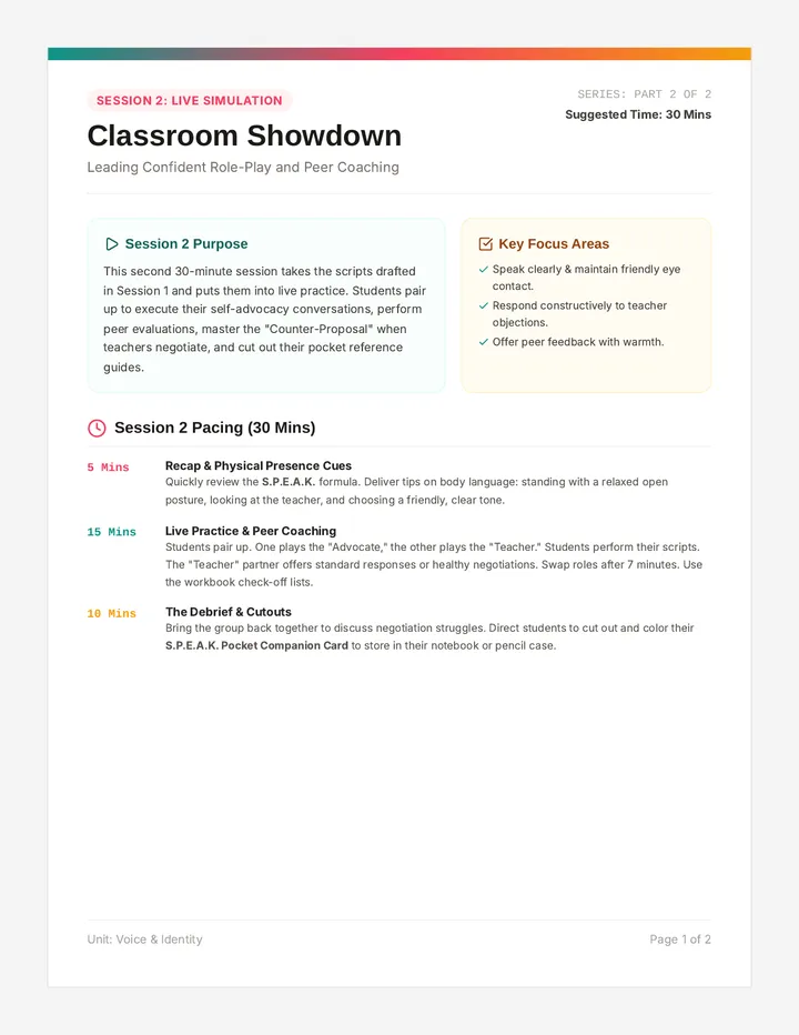 Classroom Showdown Teacher Guide