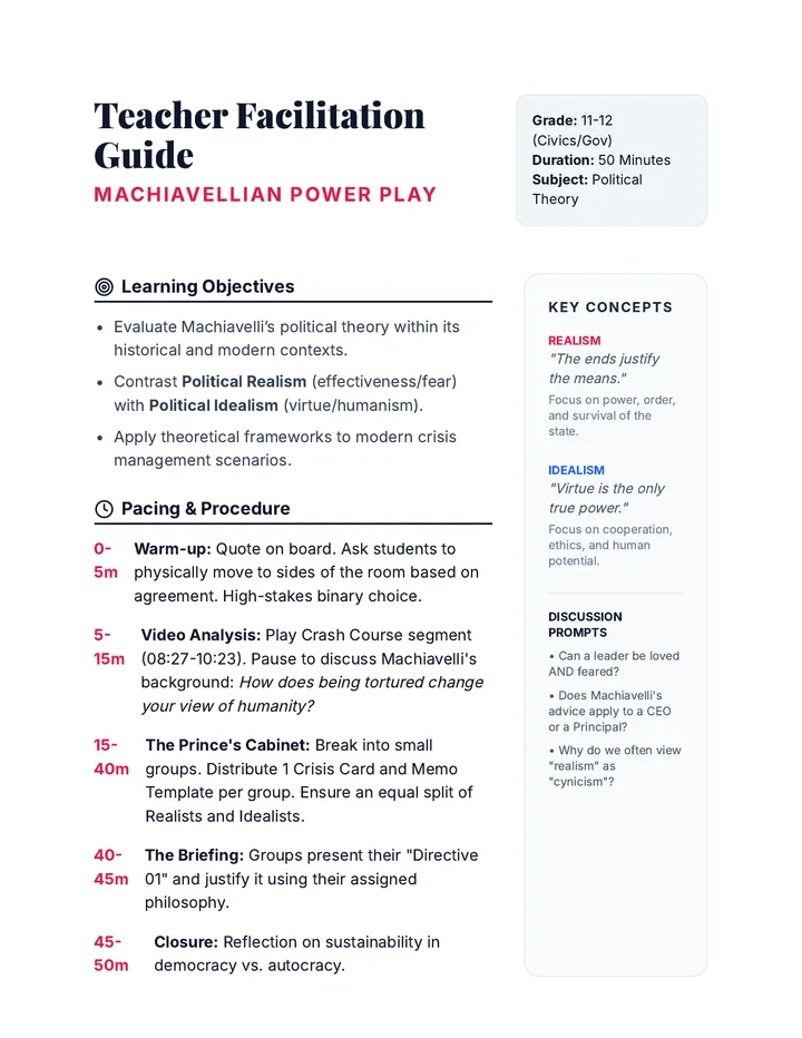 Power Play Teacher Guide