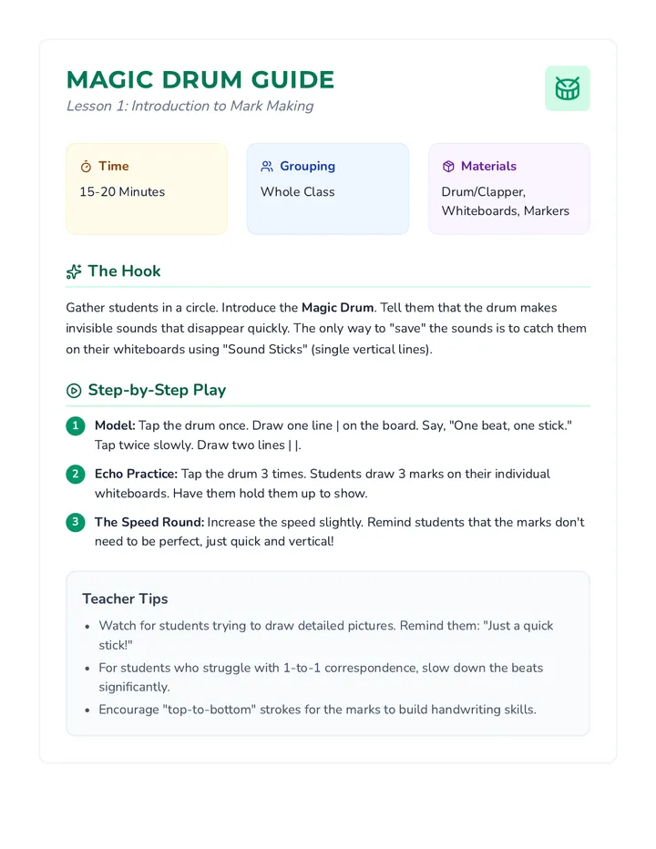 Magic Drum Teacher Guide