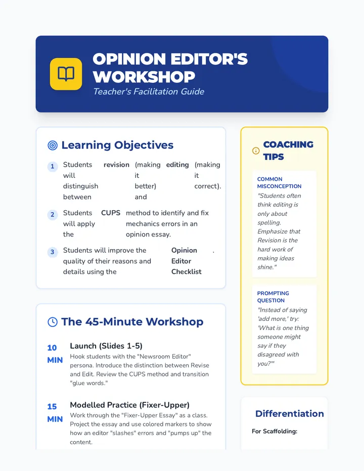 Opinion Workshop Guide