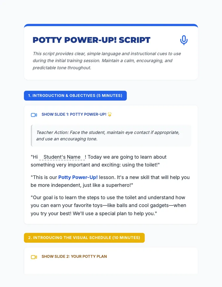 Potty Power Up Facilitator Script