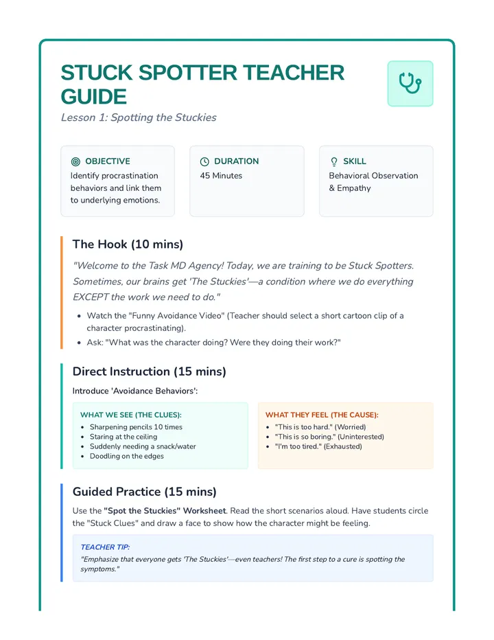 Stuck Spotter Teacher Guide