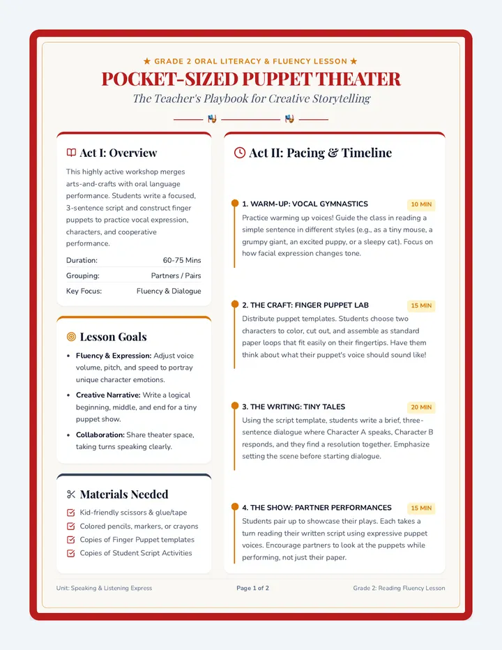 Pocket Theater Teacher Guide