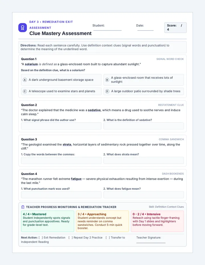 Clue Mastery Assessment