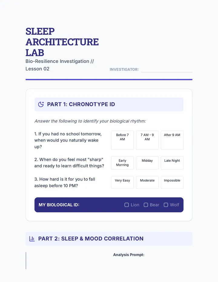 Sleep Data Worksheet