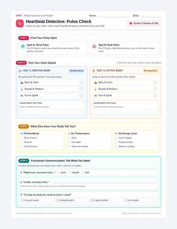 Pulse Check Worksheet